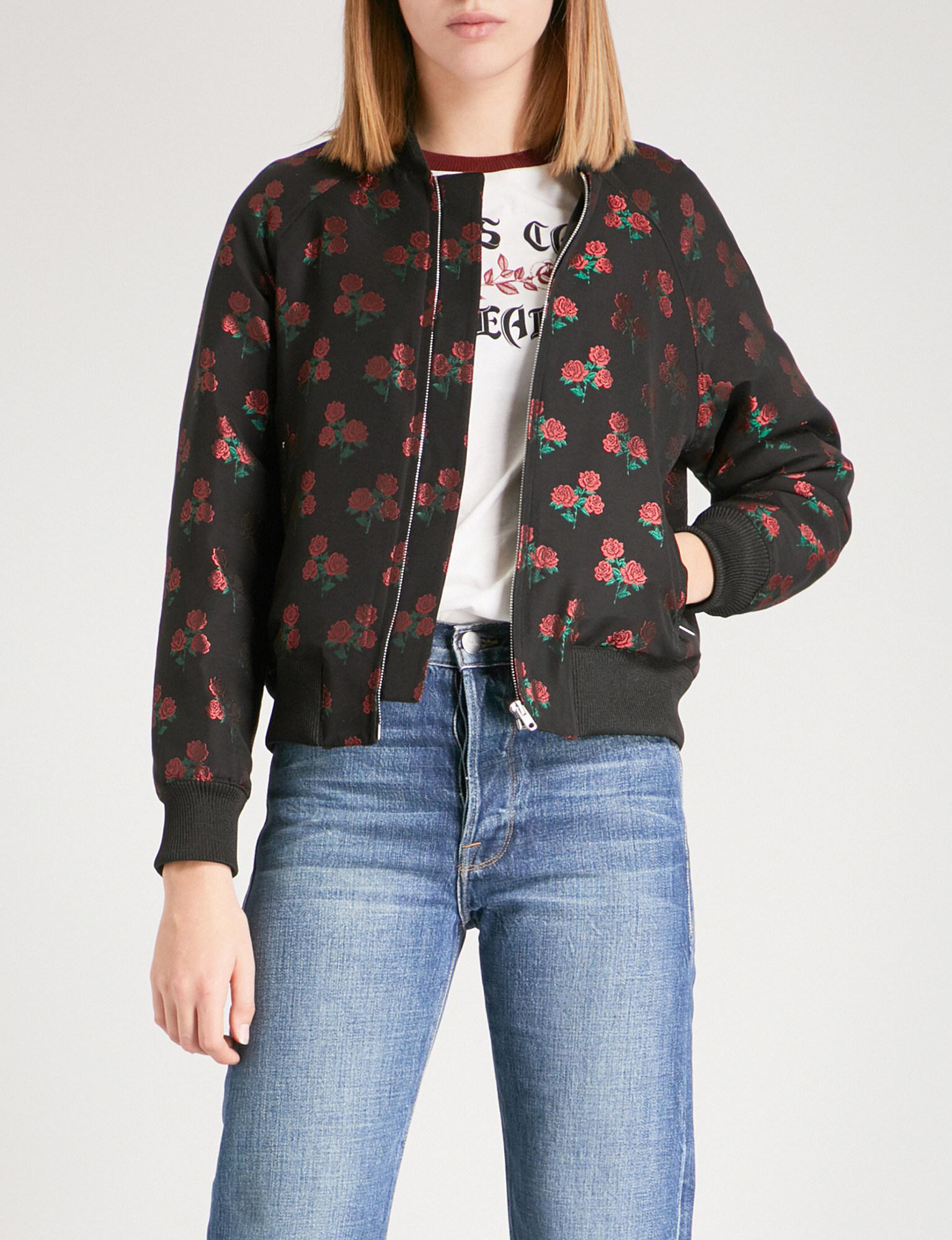 black rose bomber jacket