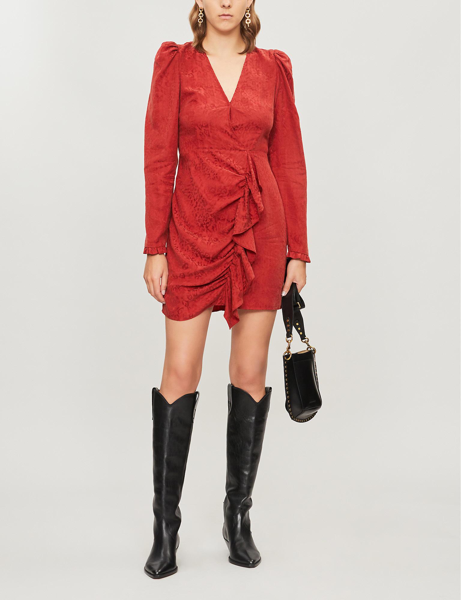 Designers Remix Ruben Jacquard Crepe Mini Dress in Red - Lyst