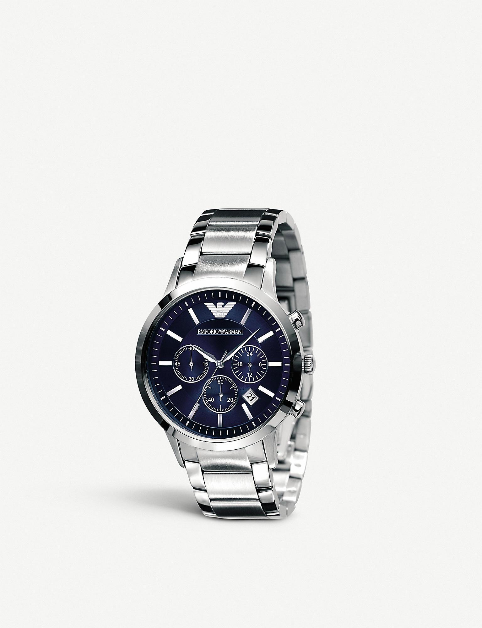 Emporio Armani Ar2448 Classic Chronograph Watch in Silver (Black) - Lyst