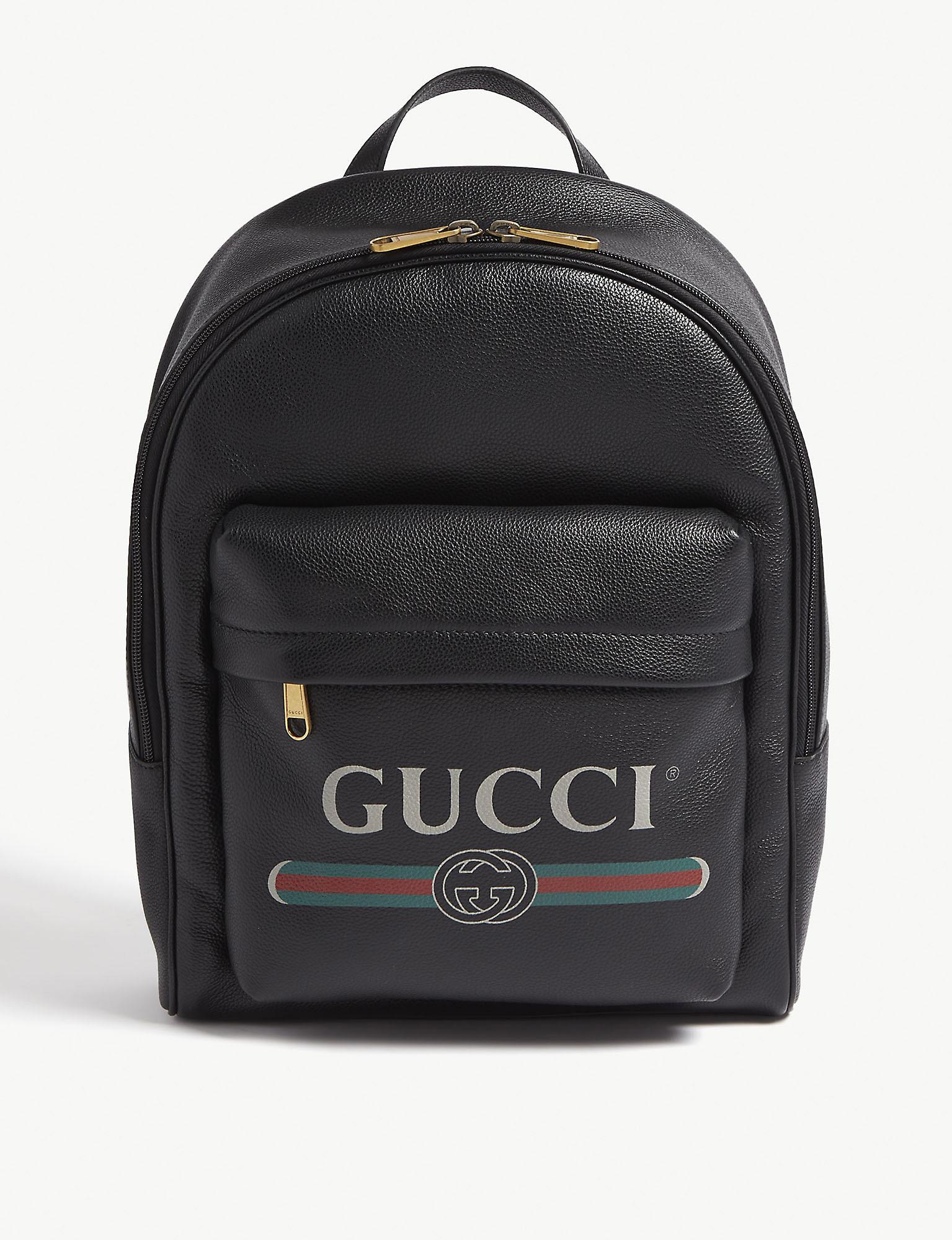 gucci backpack logo