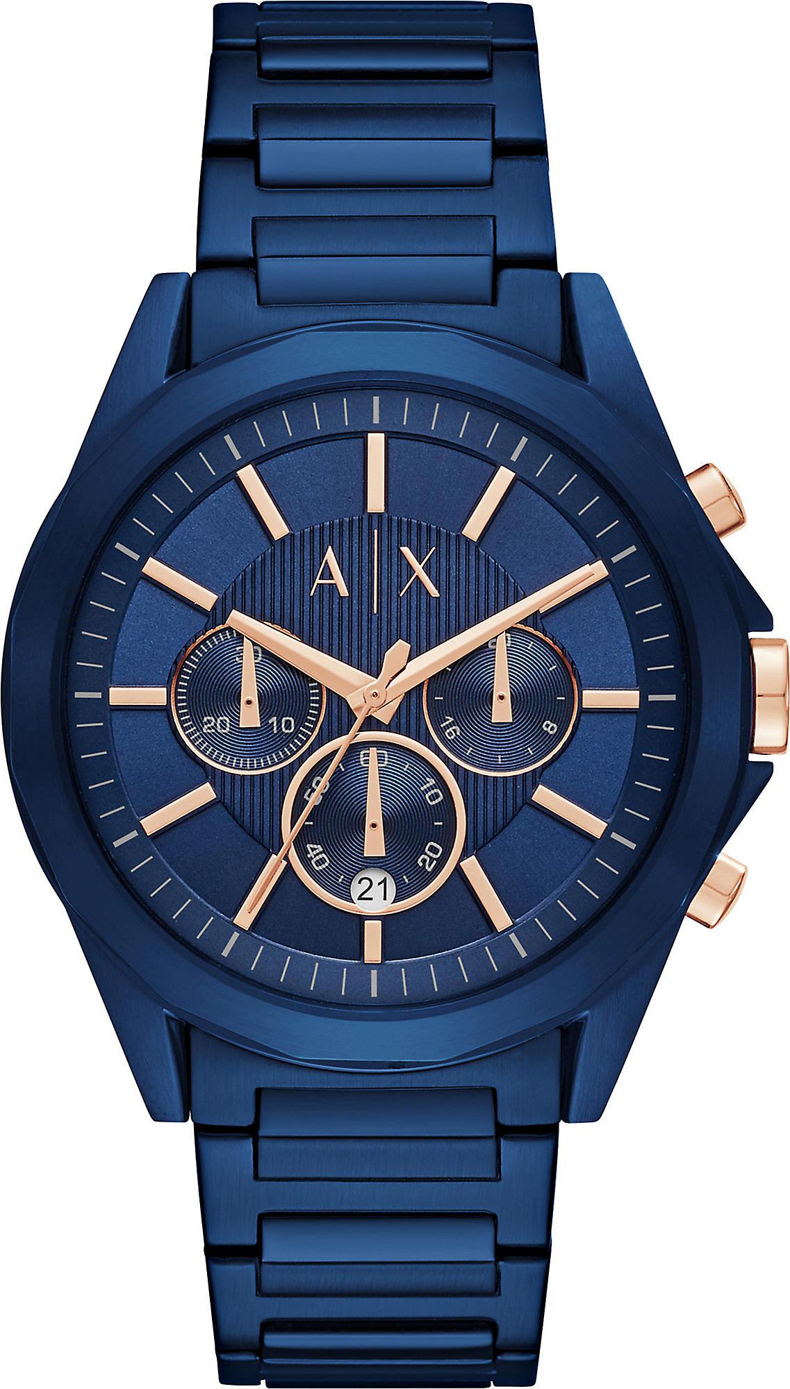 Armani Exchange Ax2607 Blue Stainless Steel Chronograph Watch - Lyst