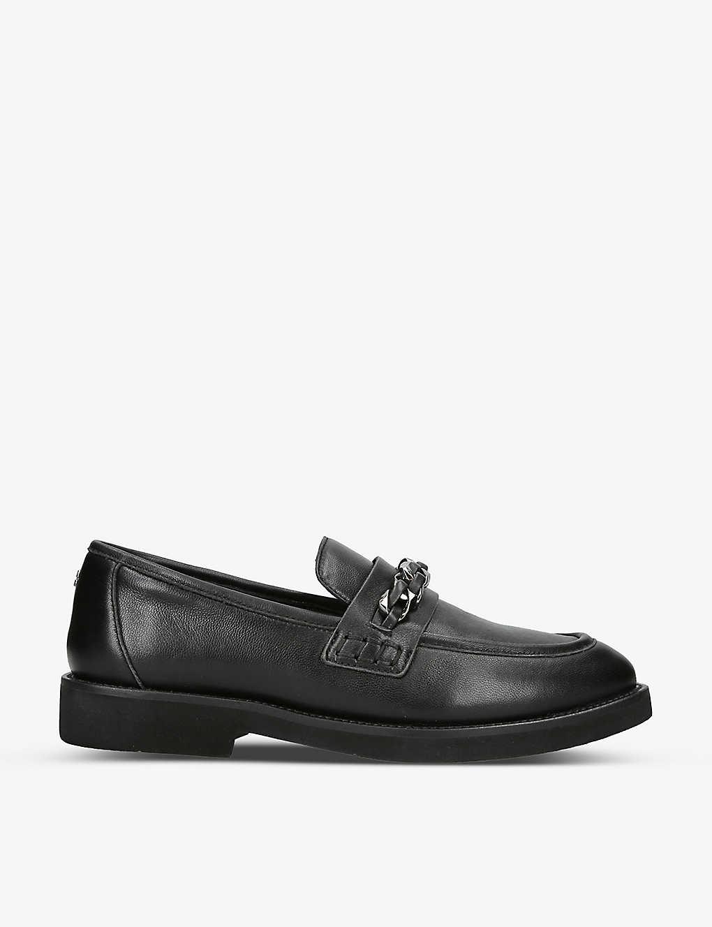 Carvela Kurt Geiger Reaction Chain Leather Loafers in Black | Lyst