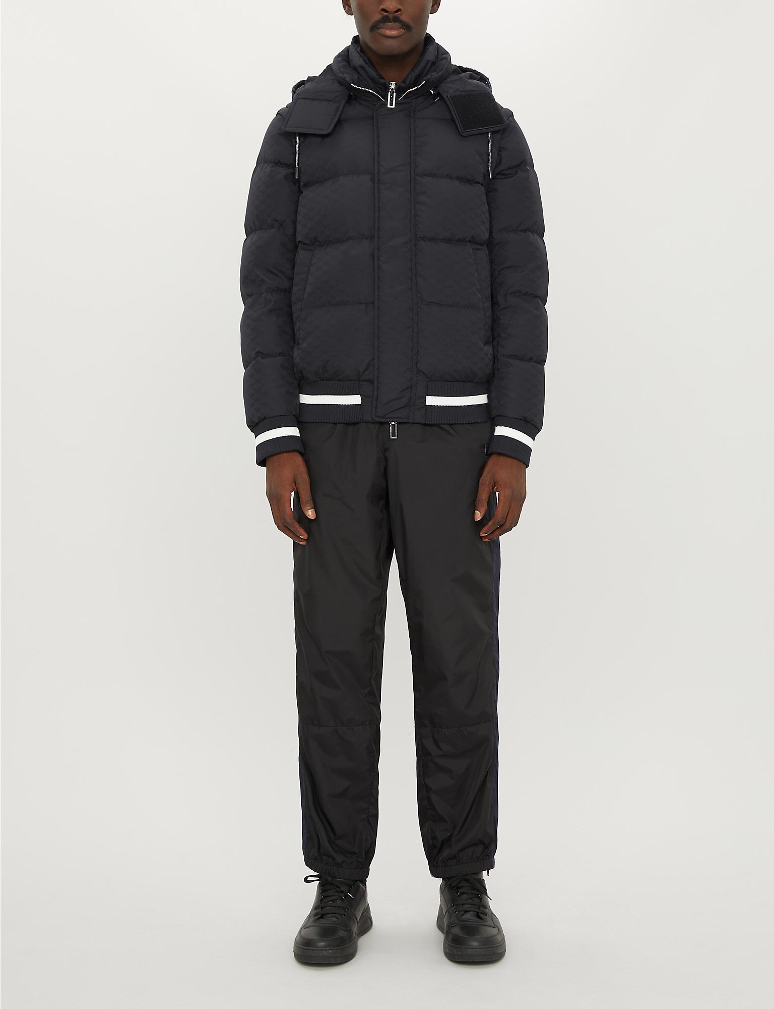 emporio armani black jacquard puffa jacket