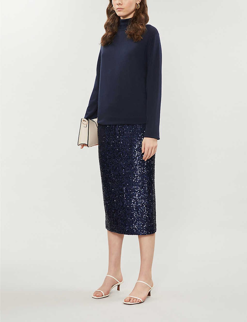 sequin skirt blue