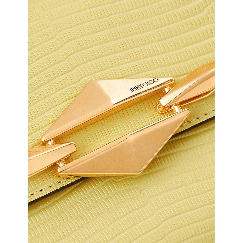 Jimmy Choo Sunbleached Diamond Mini Croc-Embossed Leather Shoulder 