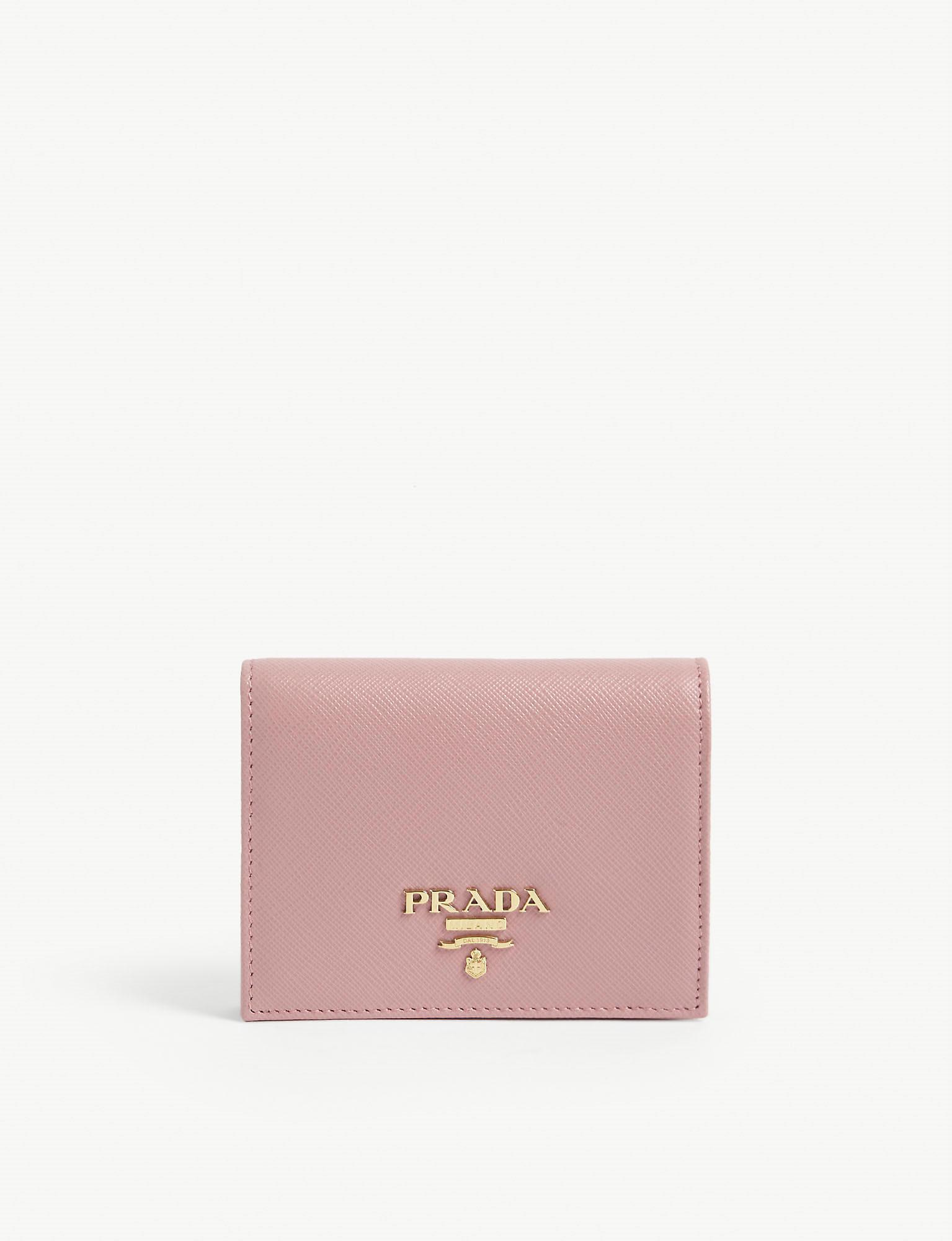 prada compact wallet
