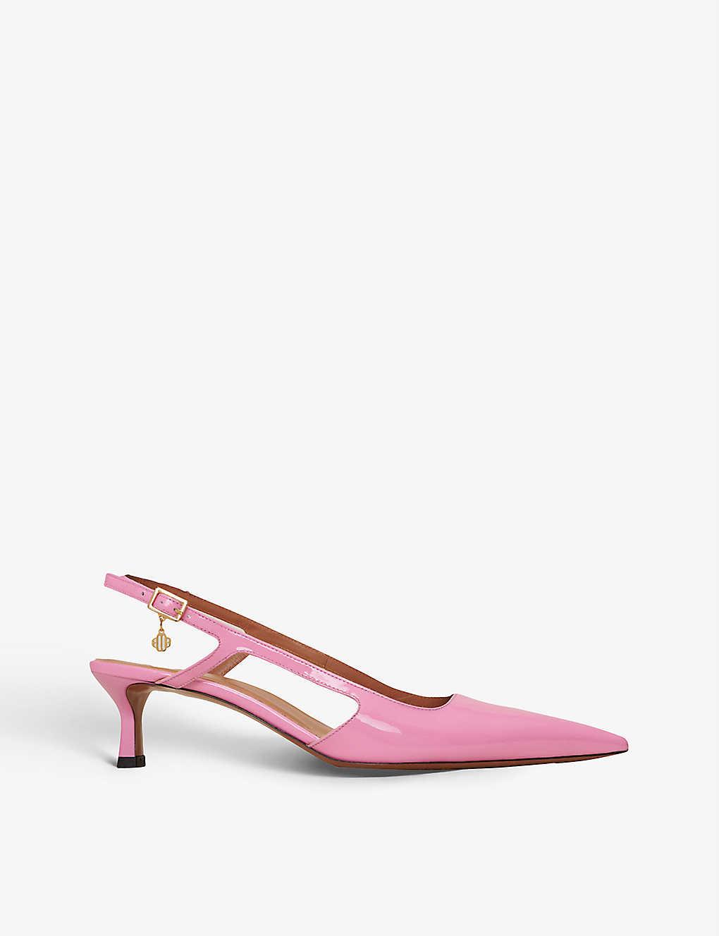 Maje Fayna Patent-leather Kitten Heels in Pink | Lyst