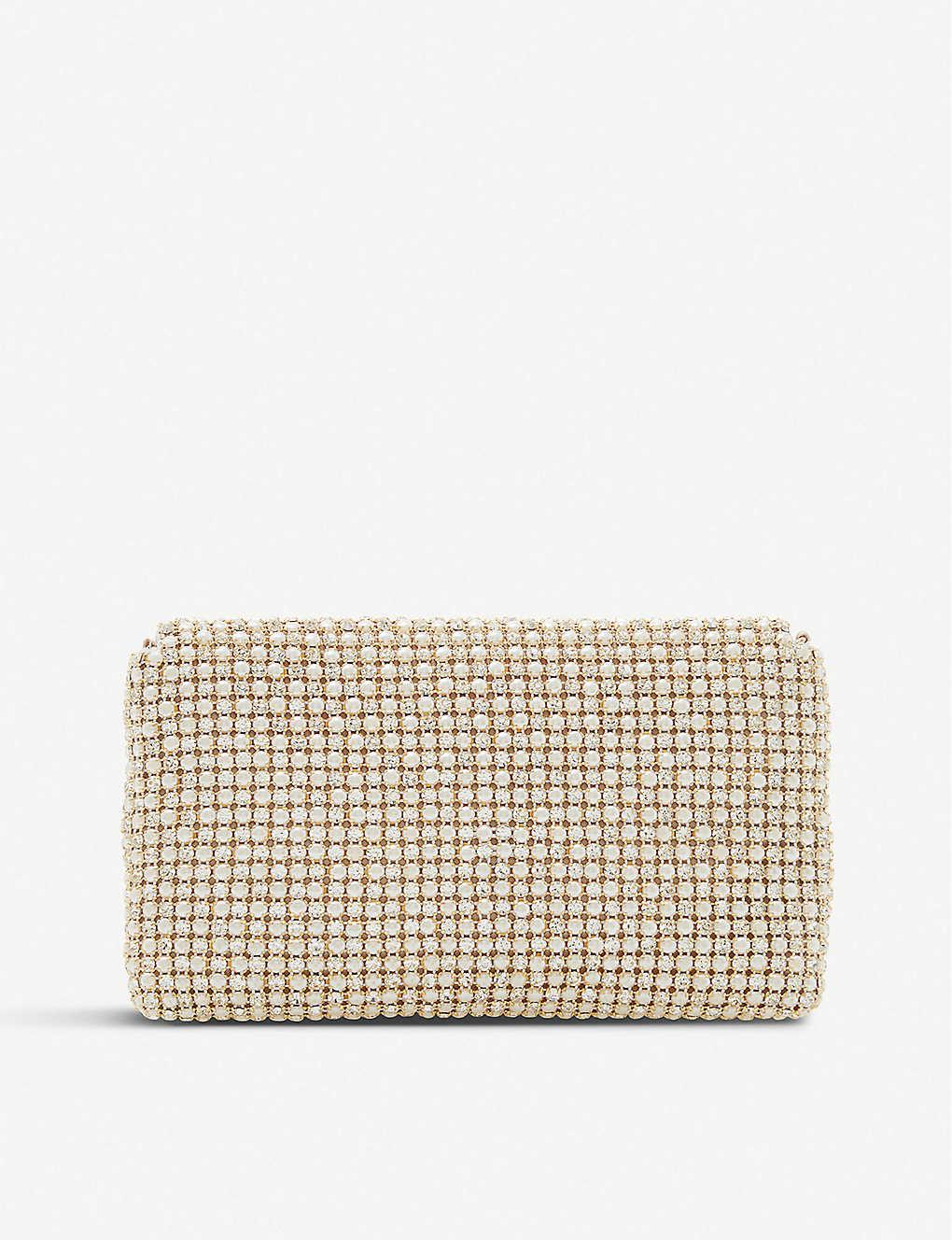 Dune evanderr Diamante Embellished Clutch Bag in White Lyst