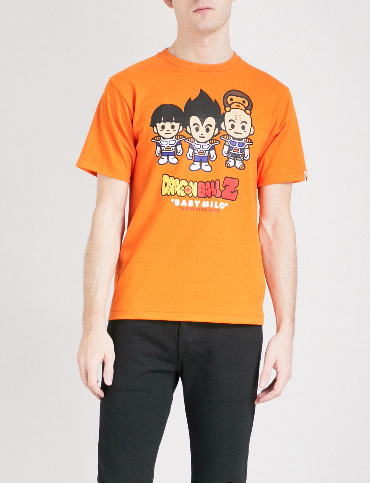 A Bathing Ape X Dragon Ball Vegeta Cotton-jersey T-shirt in Orange for Men - Lyst
