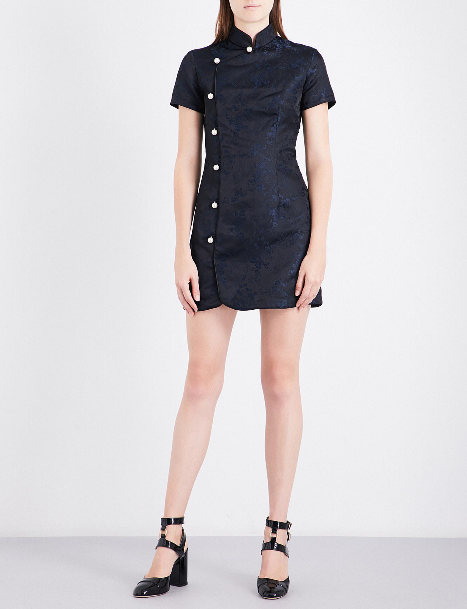 Mandarin collar sale mini dress