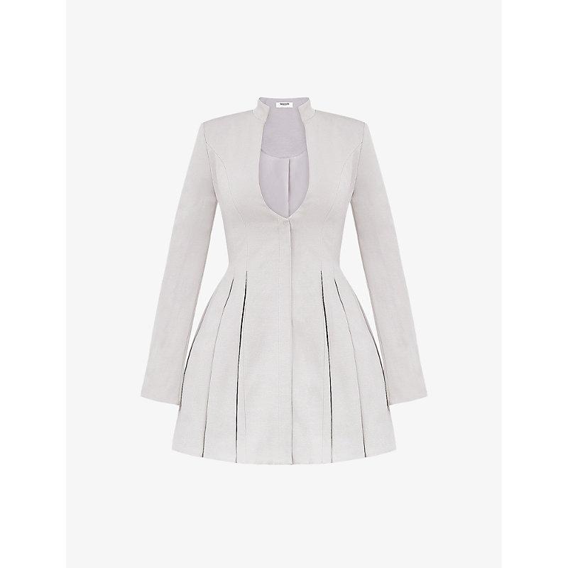 House Of Cb Heiress Scoop-Neck Cotton-Blend Mini Dress in White