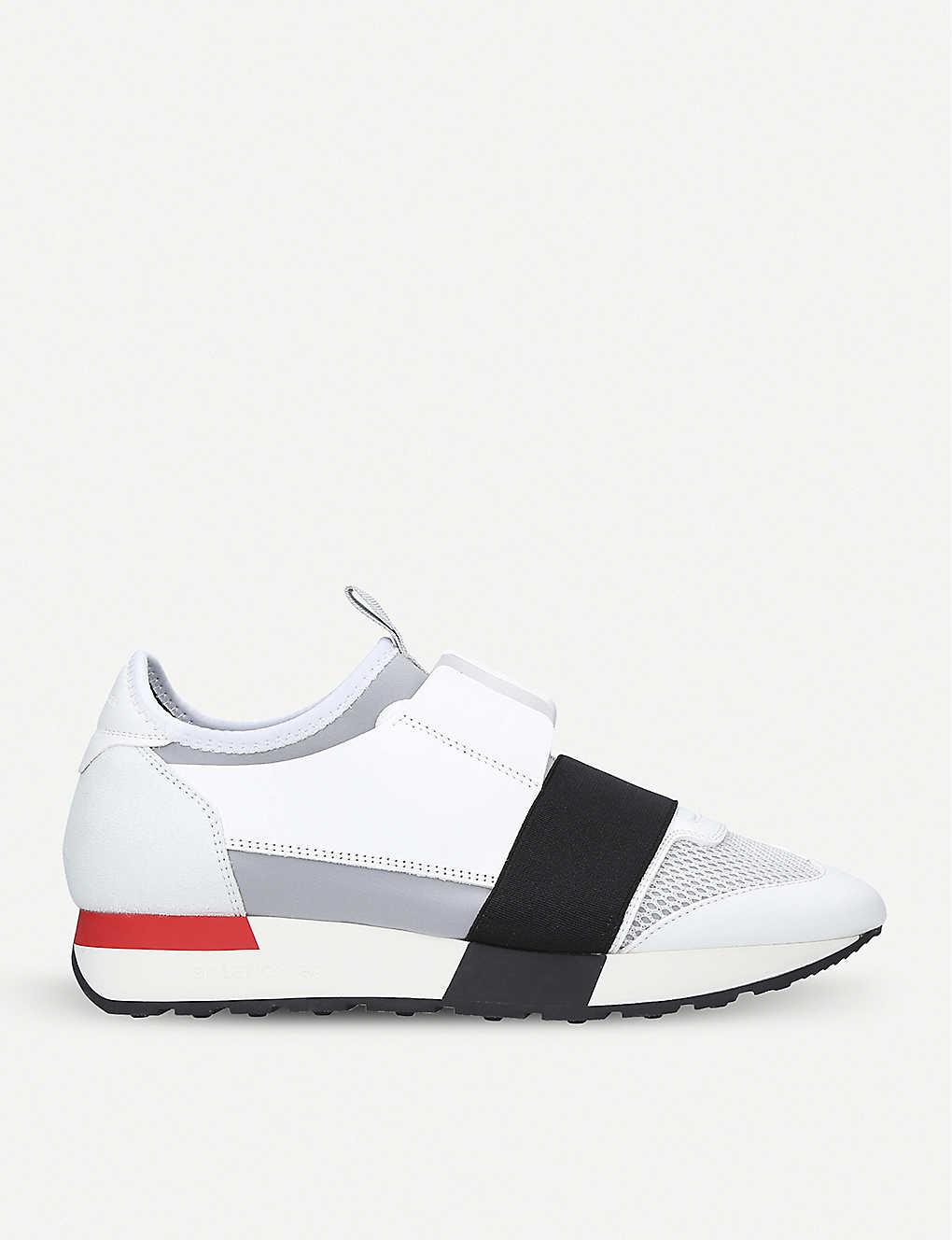 Balenciaga Women's Race Runners Mesh, Leather And Knitted Low-top Trainers  in White | Lyst