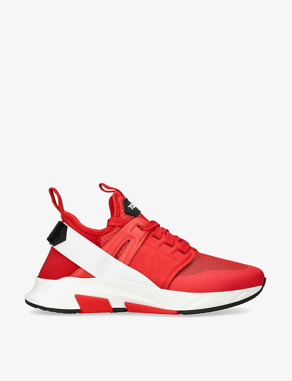 Tom Ford Jago Logo-patch Shell And Mesh Low-top Trainers in Red for Men |  Lyst