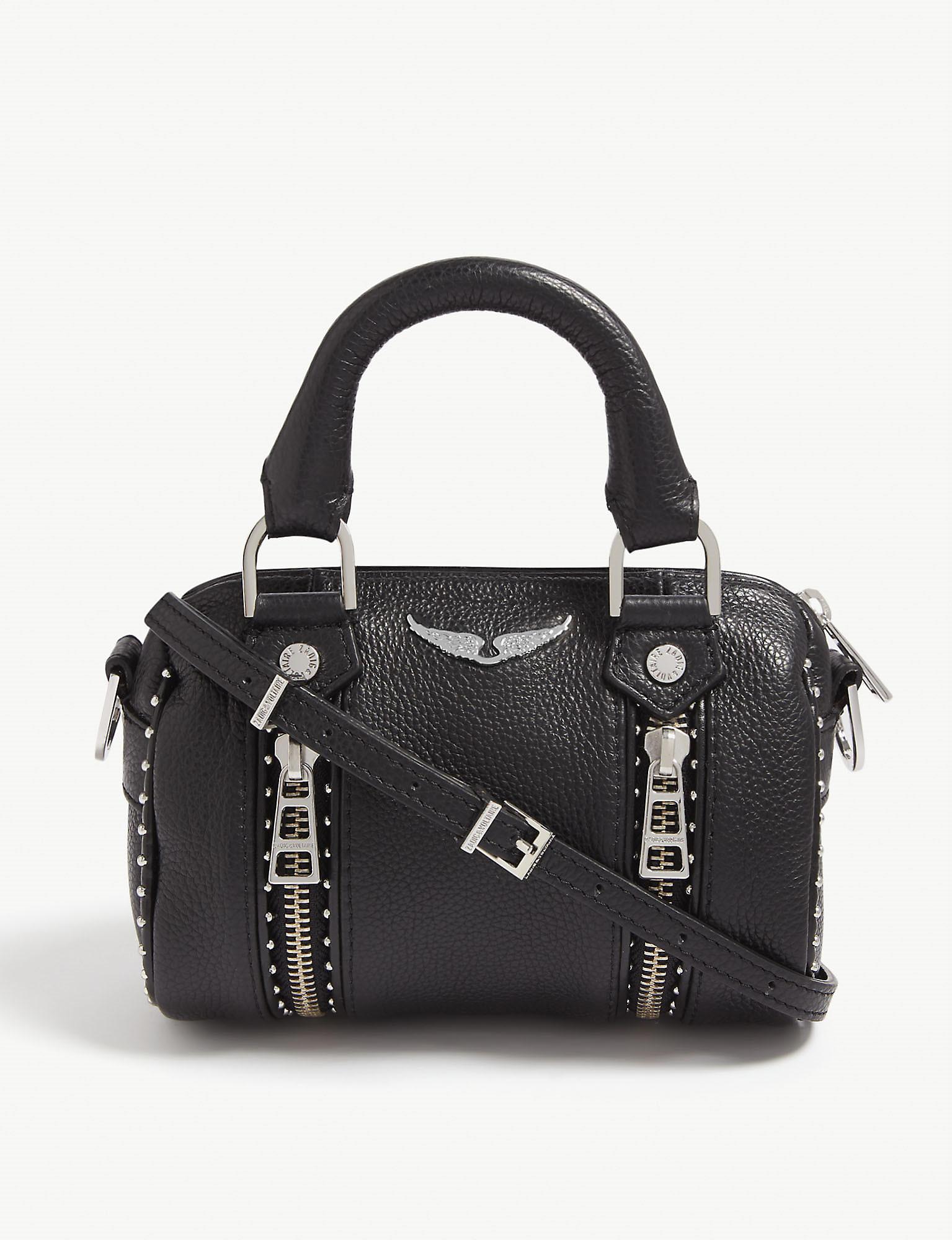 Zadig & Voltaire Nano Sunny Studded Leather Bowling Bag in Black Lyst