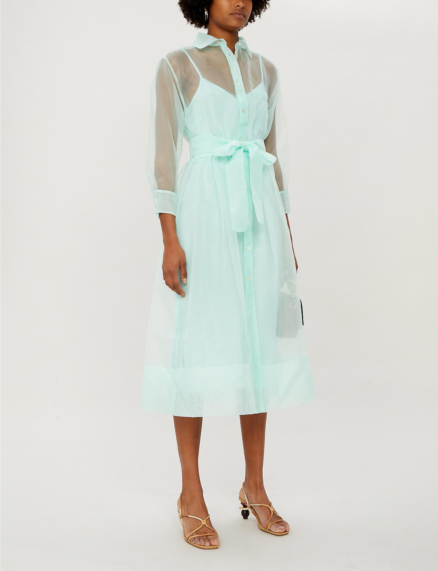 maje organza shirt dress