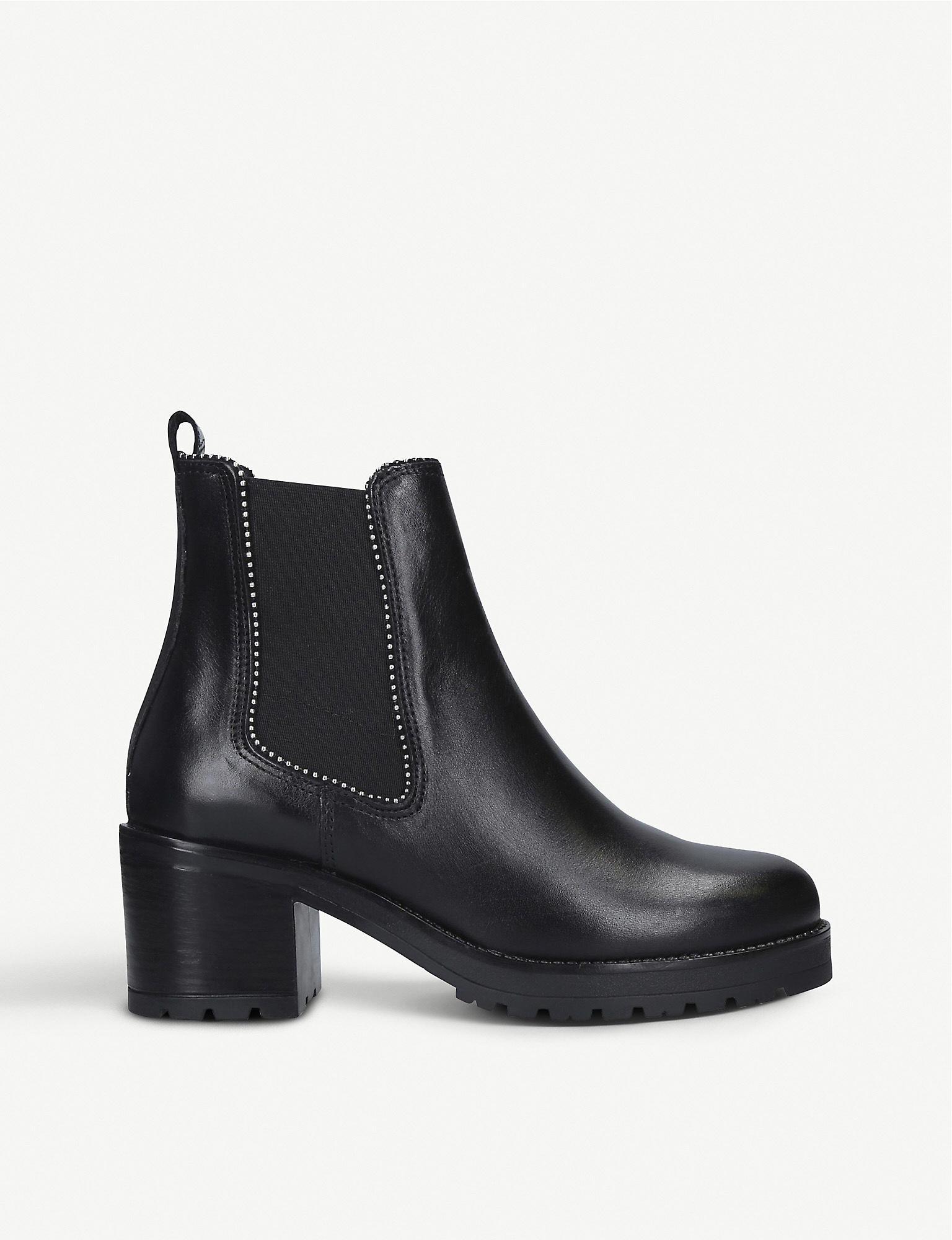 Carvela Kurt Geiger Thrill Bead-trimmed Leather Chelsea Boots in Black ...