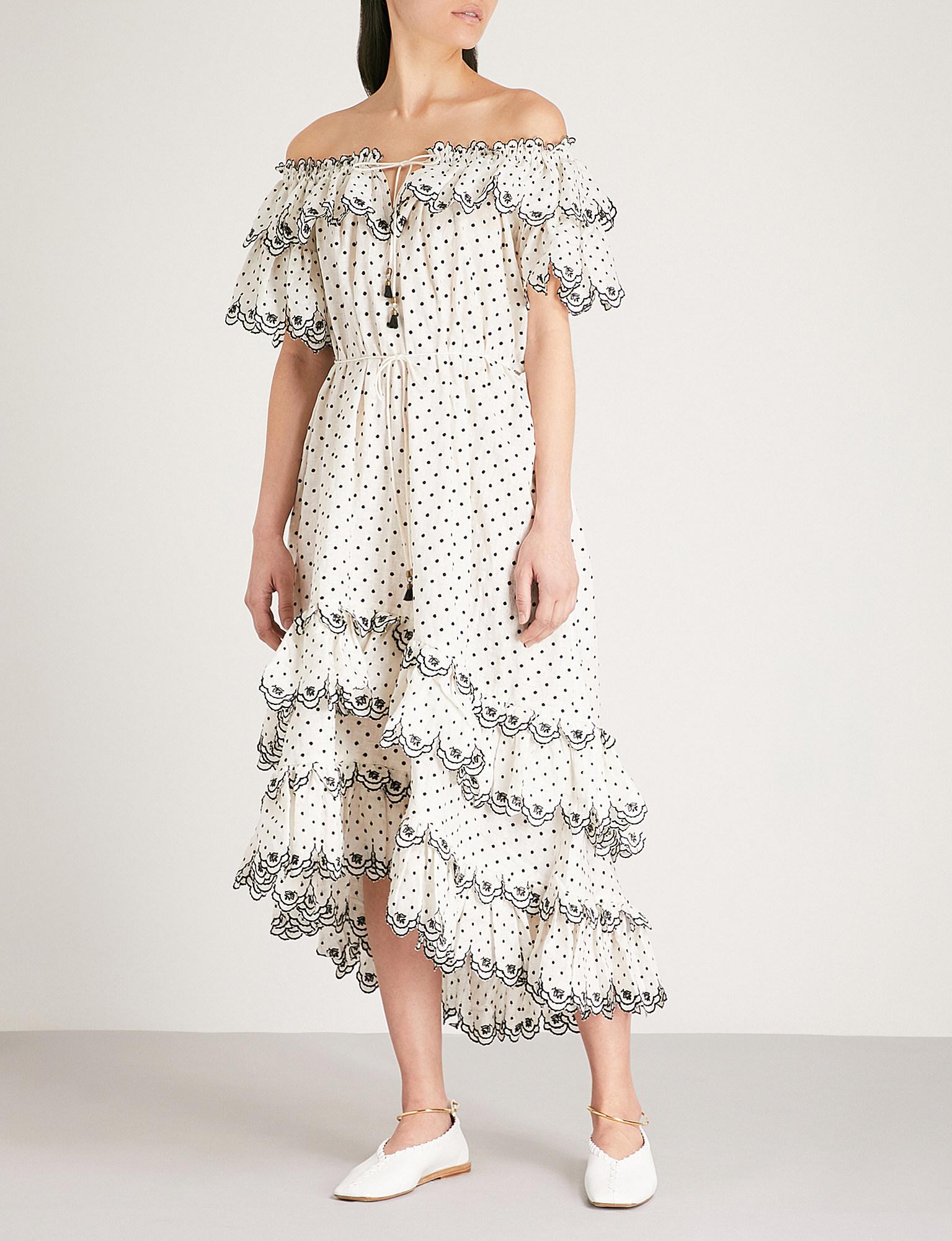 linen polka dot dress