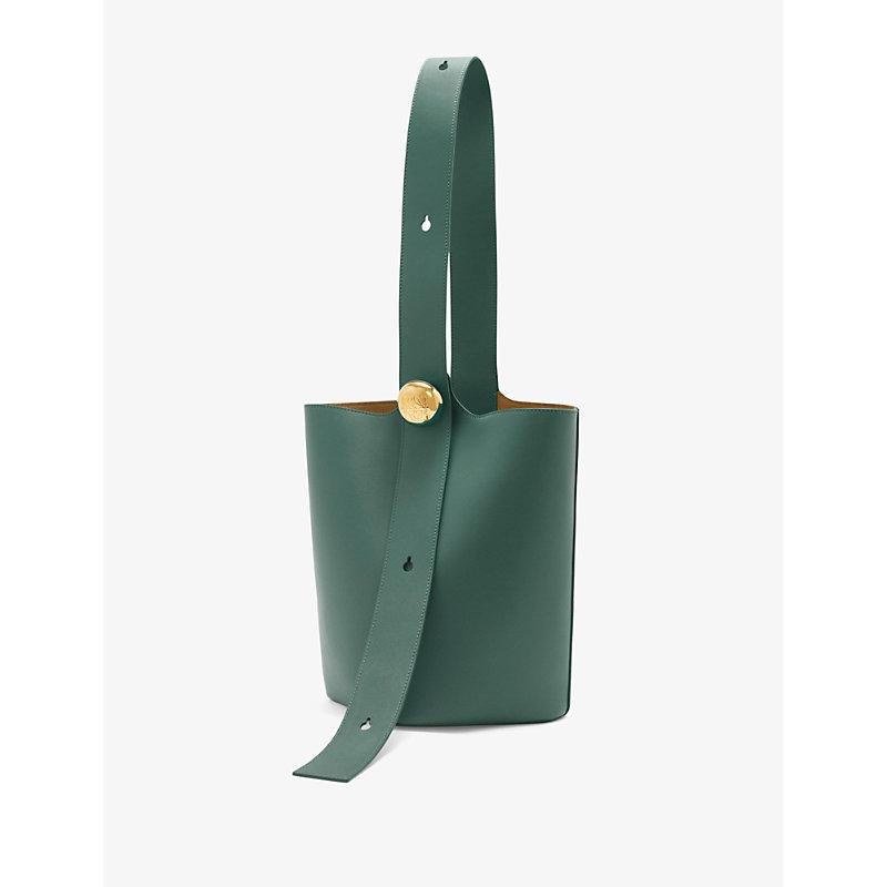 【LOEWE】Pebble Medium Leather Bucket Bag - Green Loewe Pebble Medium Leather Bucket Bag in Green | Lyst