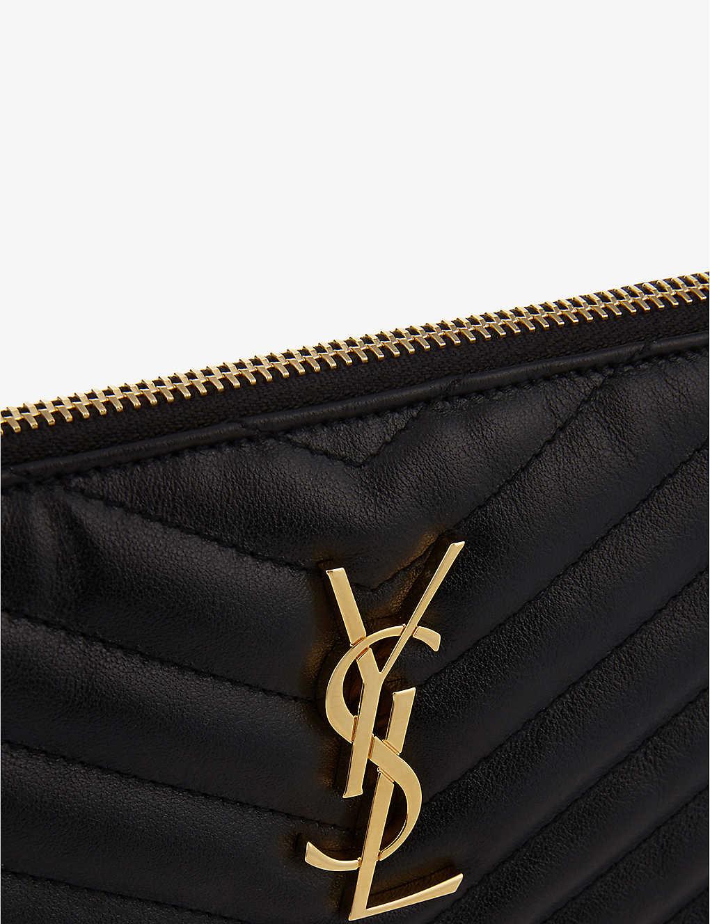 monogram quilted leather pouch