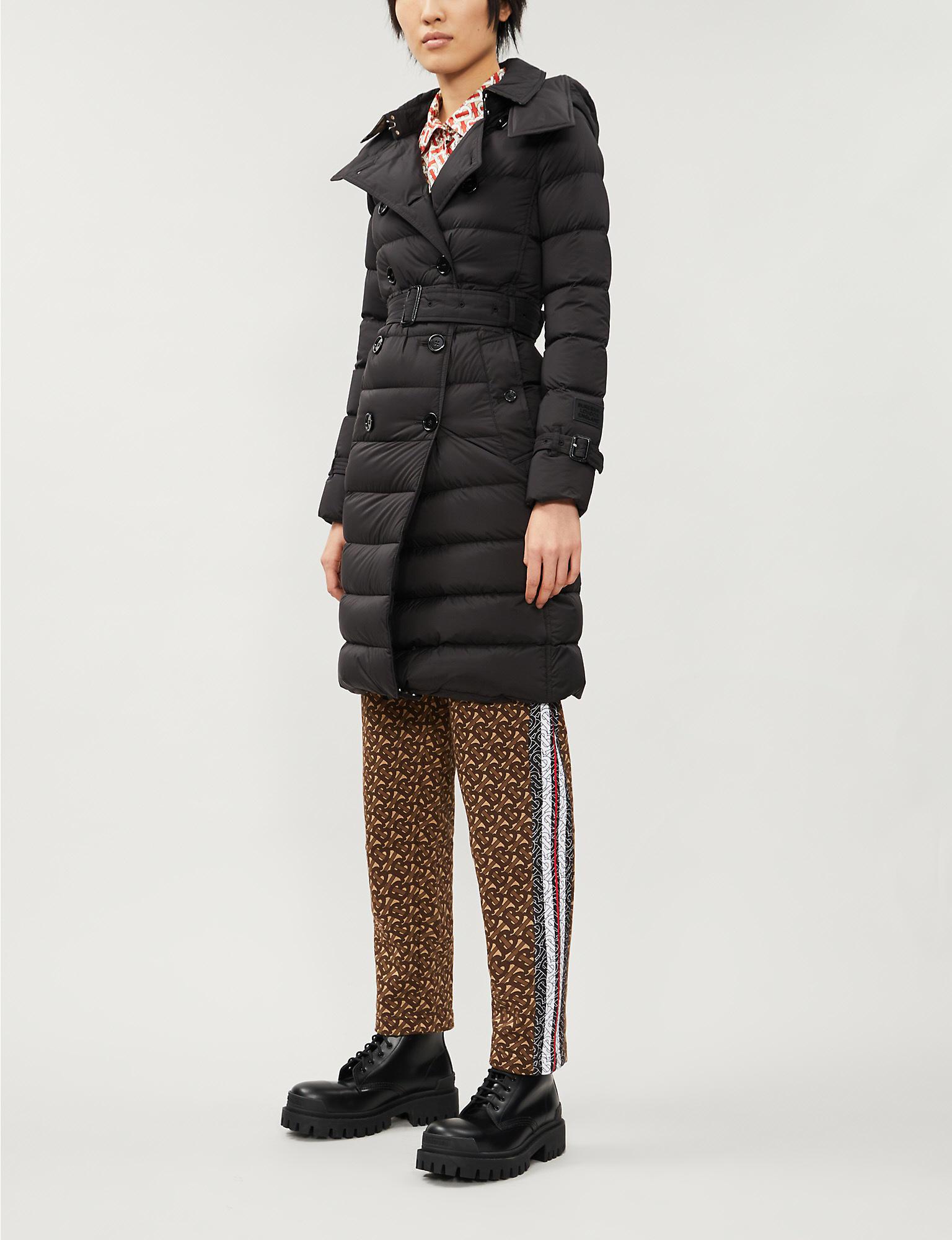 Burberry Goose Arniston Hooded Shell-down Coat in Black - Lyst