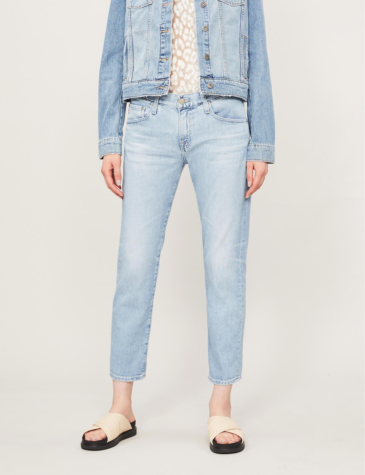 AG Jeans The Ex-boyfriend Cropped Mid-rise Jeans in Blue - Lyst