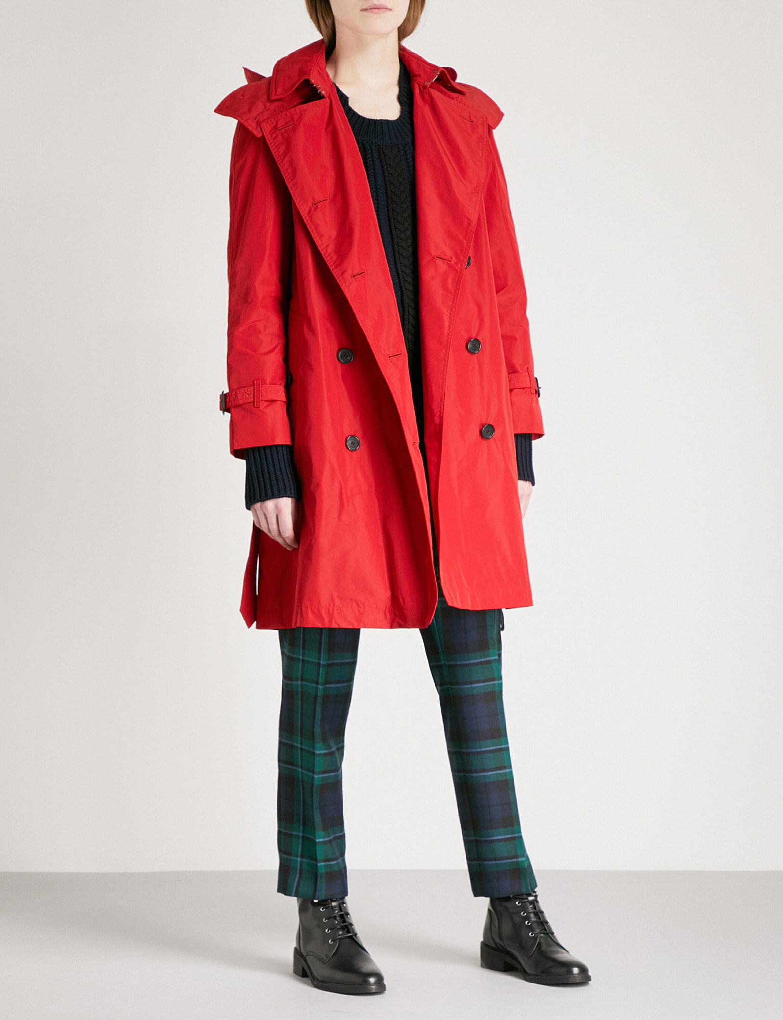 Burberry Cotton Amberford Shell Trench Coat in Military Red (Red) - Lyst