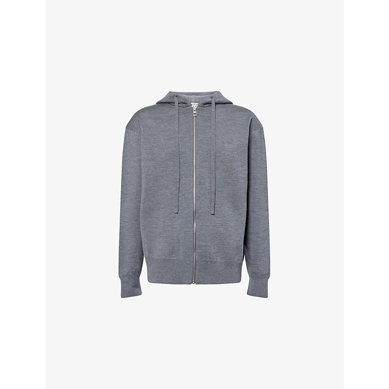 パーカー・フーディ LOEWE Logo Oversized Hoodie in Grey Melange Loewe: Men's Relaxed Fit Hoodie (Grey Melange) | DSMNY E-SHOP