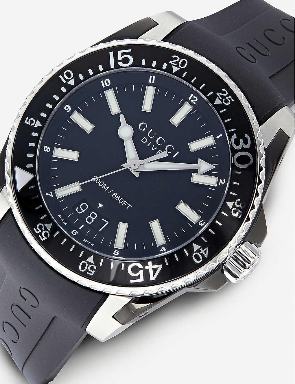 Rubber Strap Watch in Black for Men 