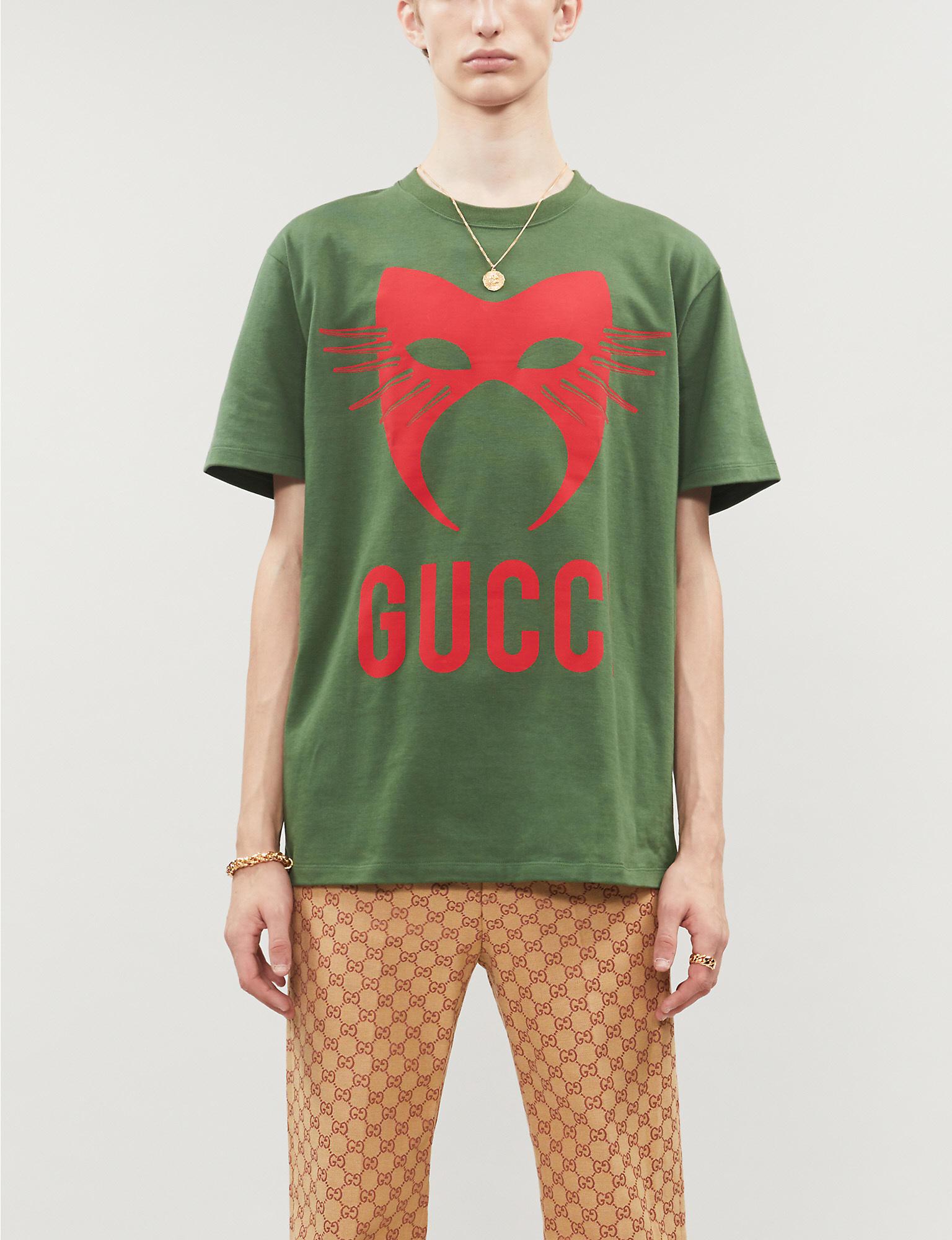 Gucci Manifesto Mask-print Cotton-jersey T-shirt in Green Red (Green) for  Men | Lyst Canada