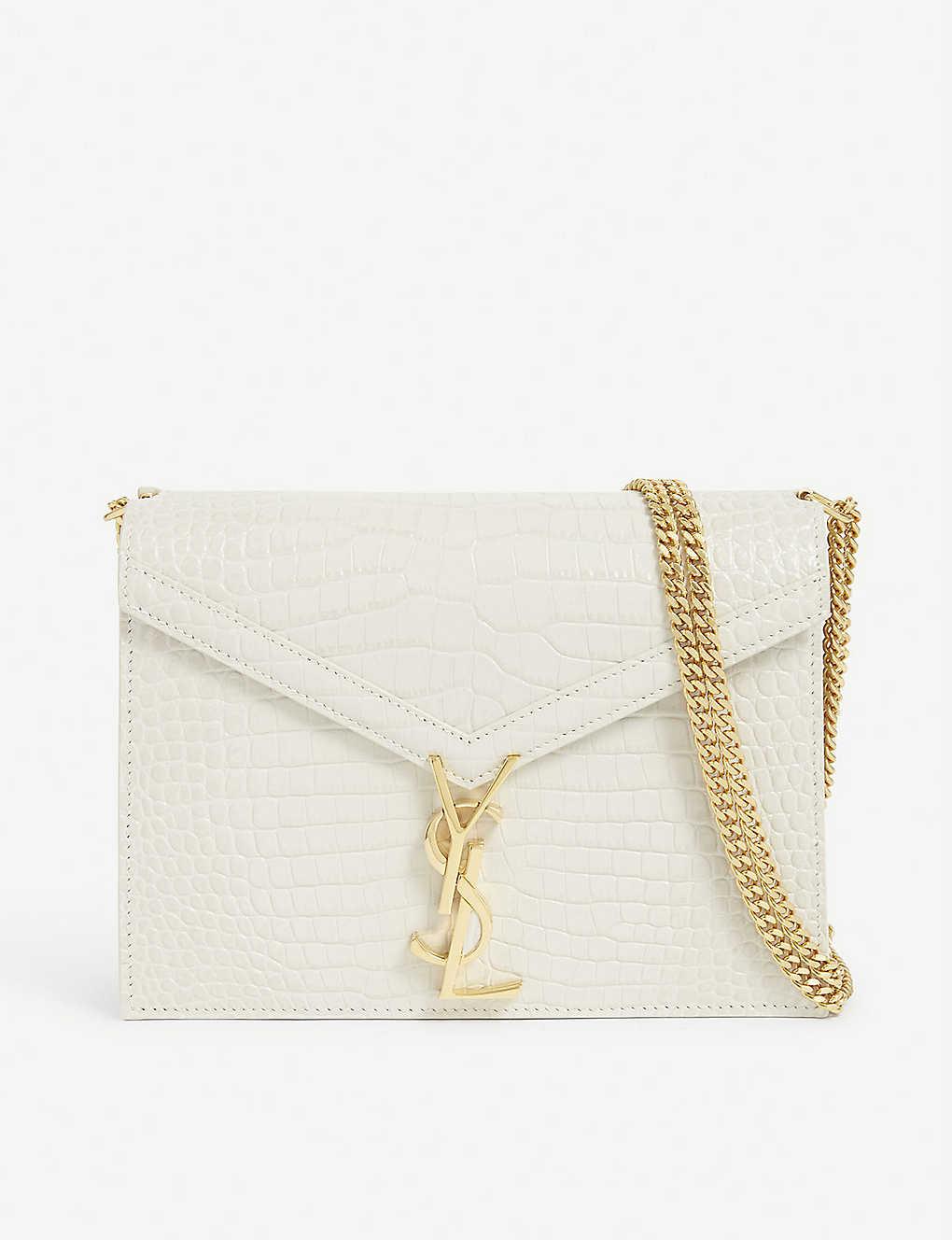 White Croc Chain Cross Body Bag, Accessories