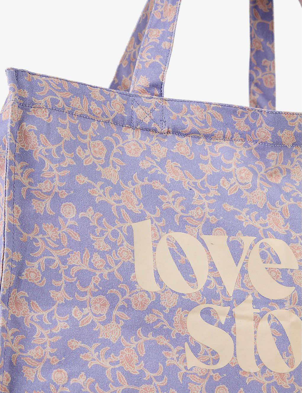 Love Stories Branded Floral-print Cotton Tote Bag in Batik Floral (Purple)  - Lyst