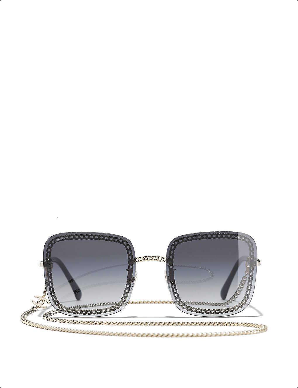 Chanel Square Sunglasses A71561 X08101 S6212, Blue, One Size