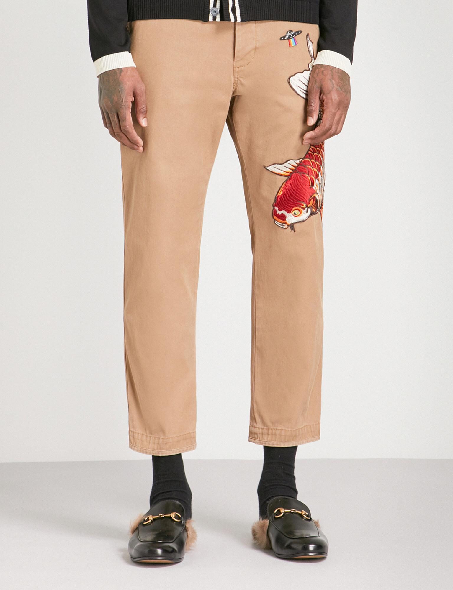 gucci koi fish pants