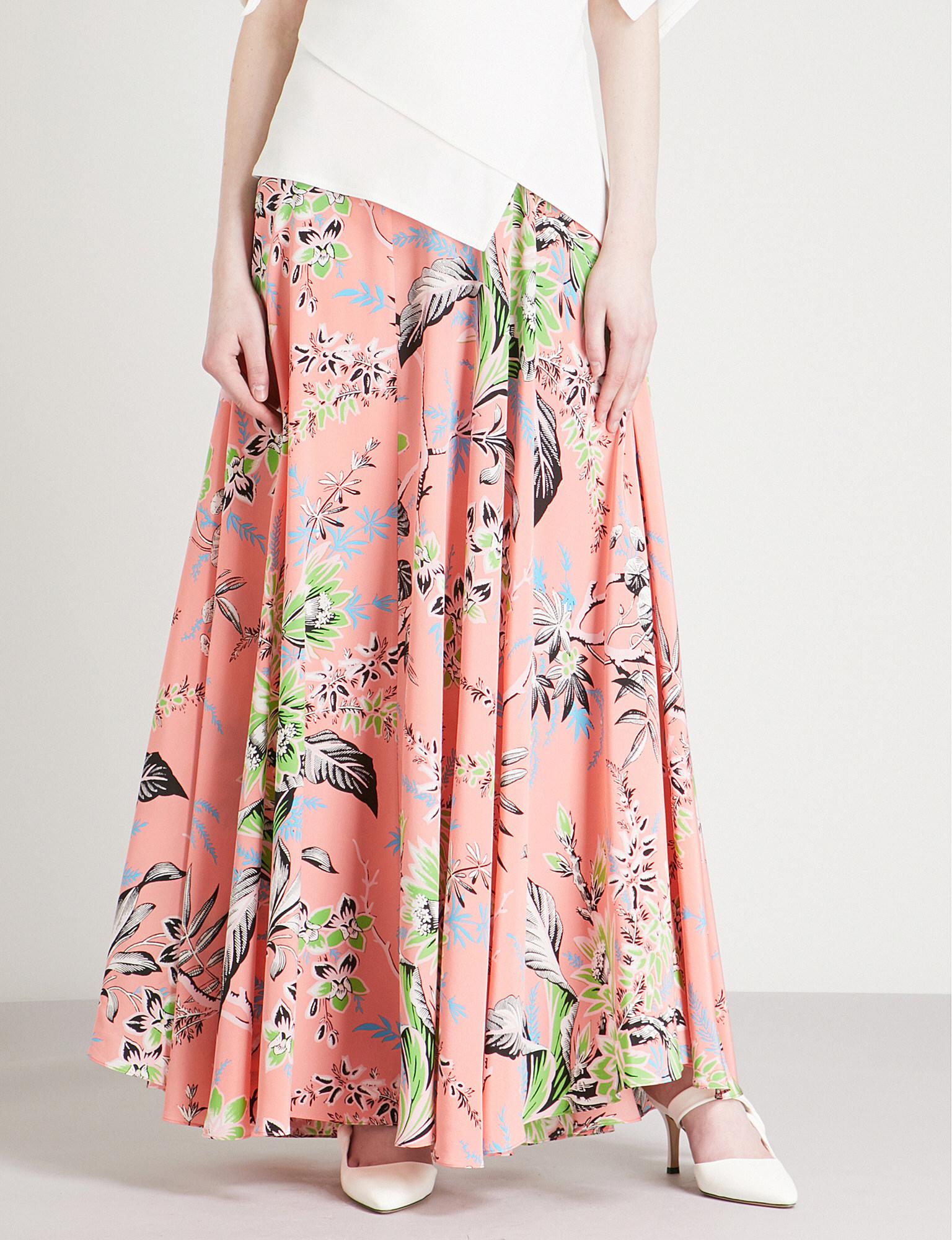 silk crepe maxi skirt