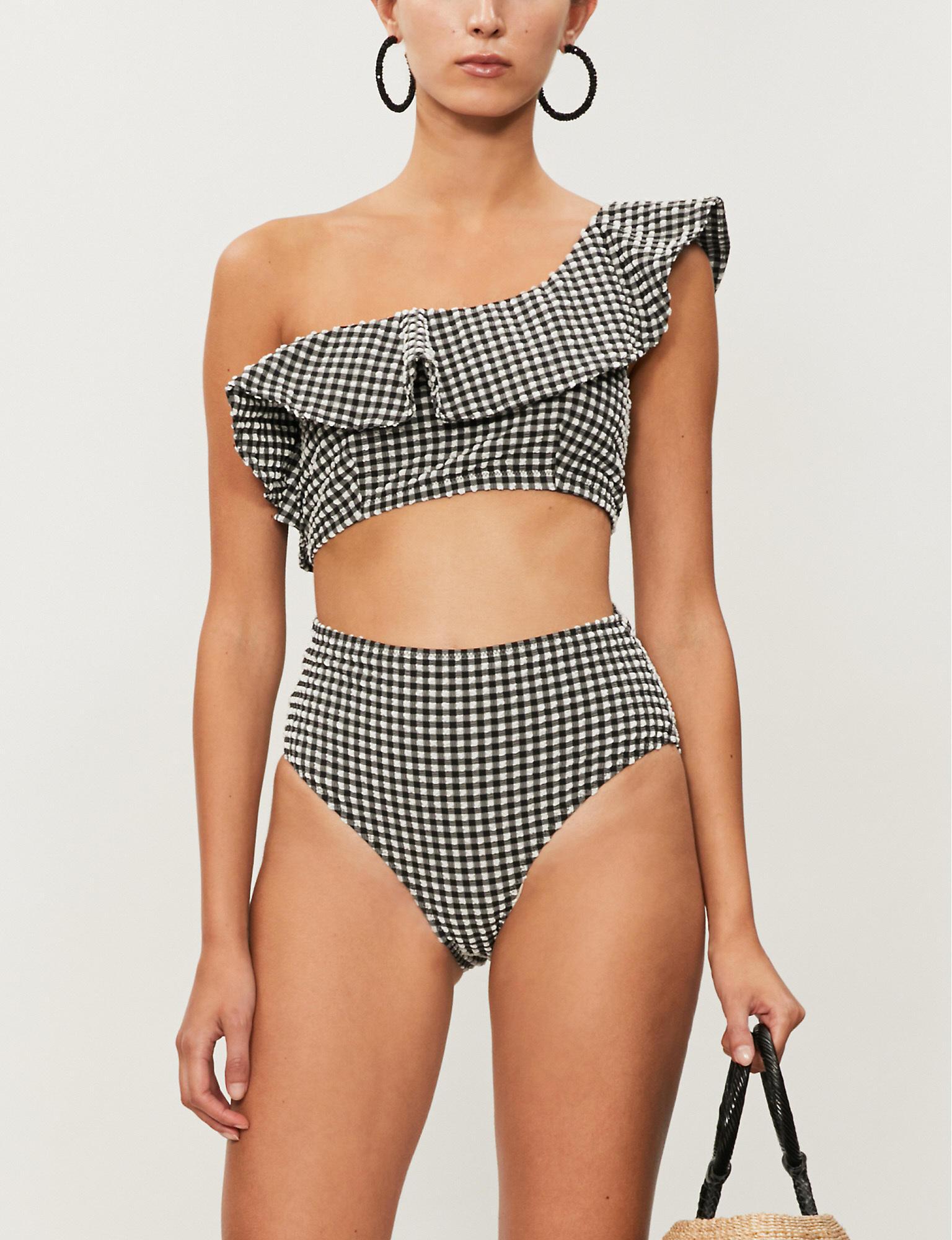 ganni gingham swimsuit