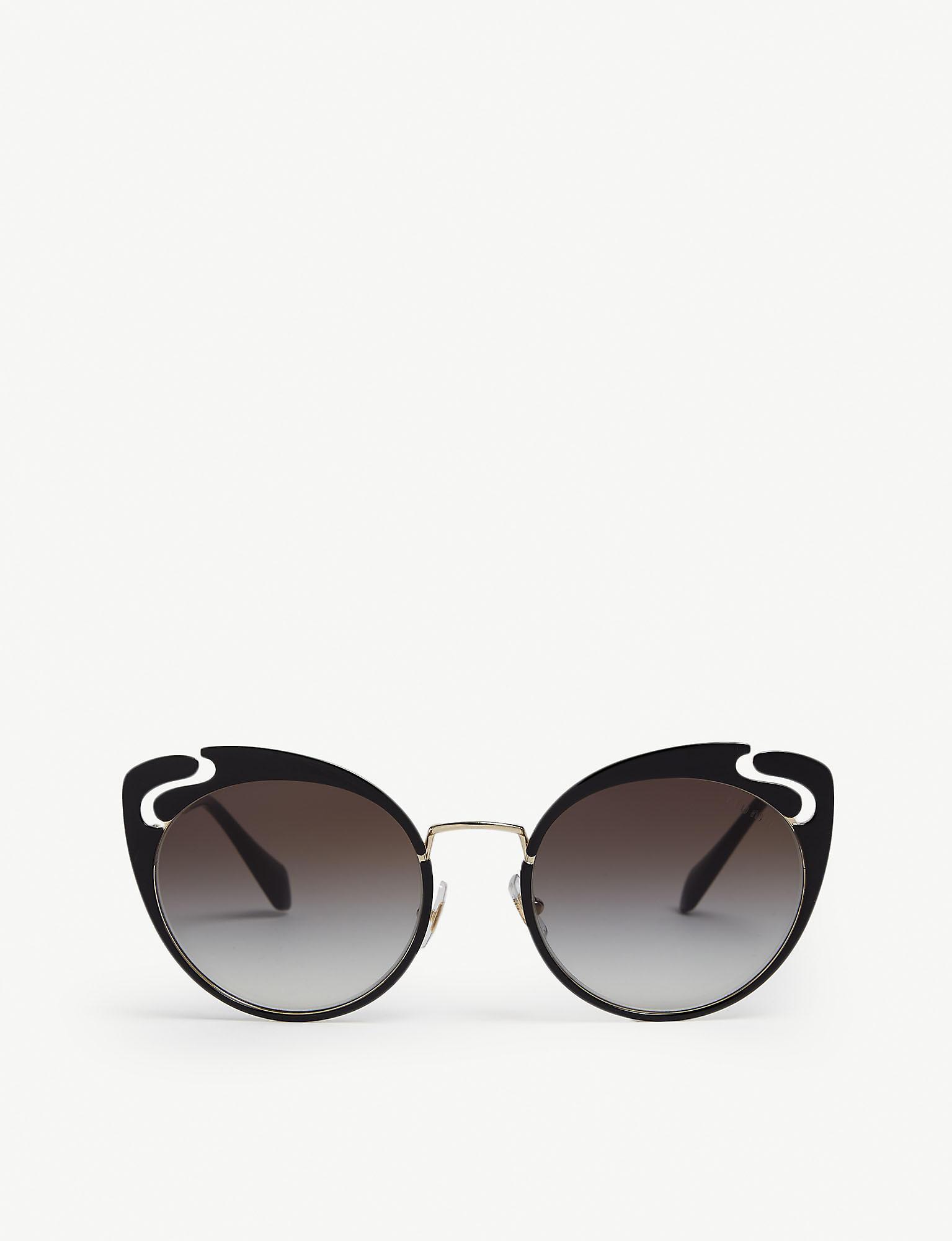 Miu Miu 0mu 57ts Butterfly Sunglasses in Black - Lyst
