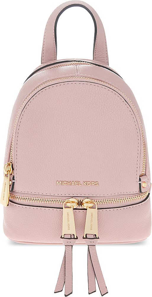 MICHAEL Michael Kors Rhea Extra-small Leather Backpack in Blossom (Pink) -  Lyst