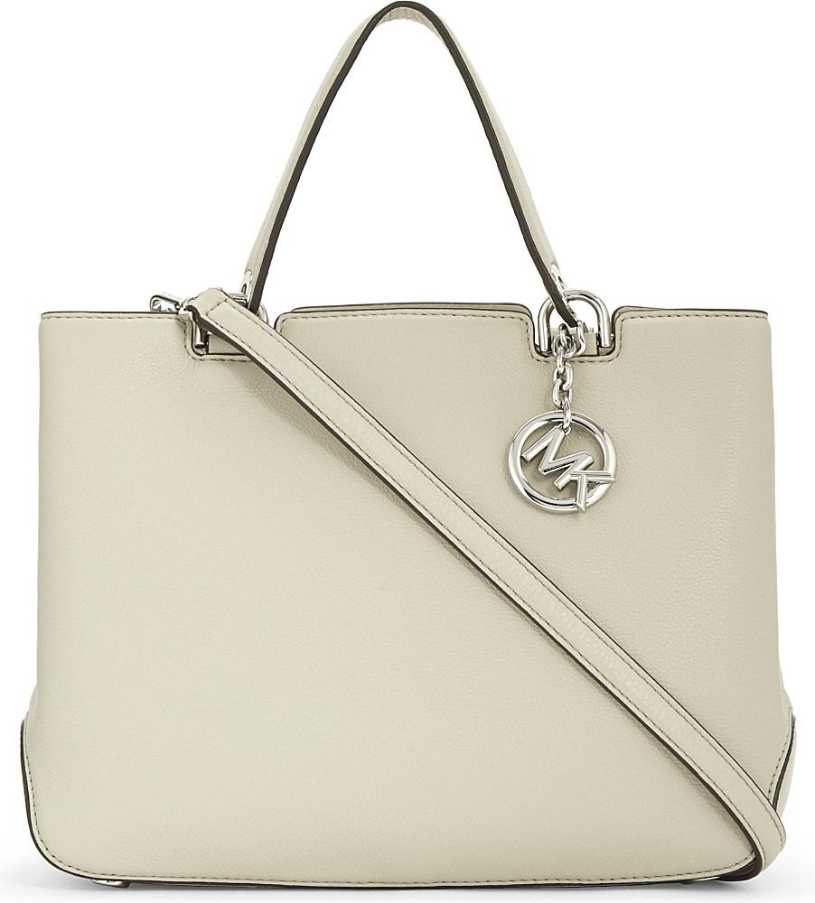 MICHAEL Michael Kors Anabelle Medium Leather Tote in Natural | Lyst