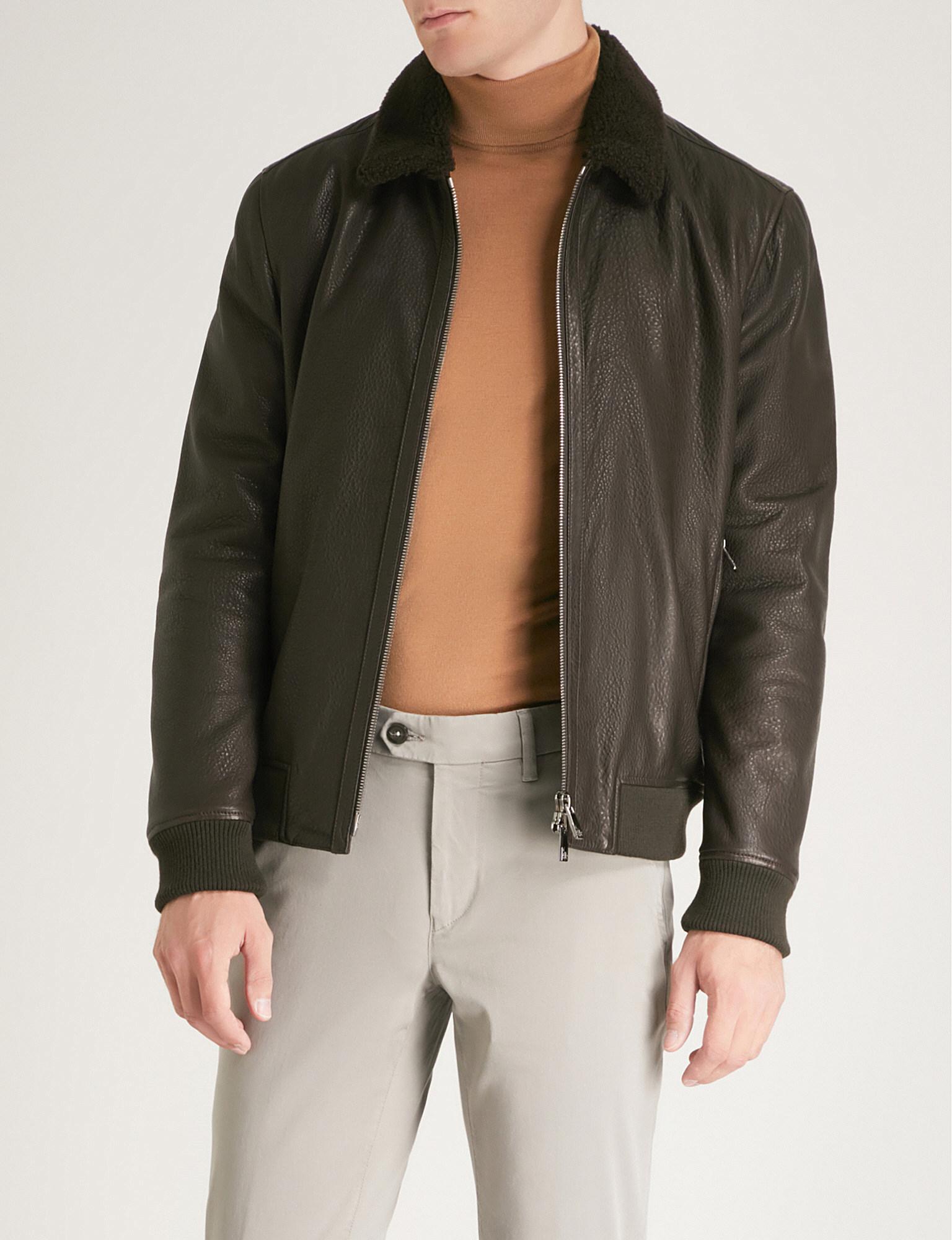 corneliani leather jacket