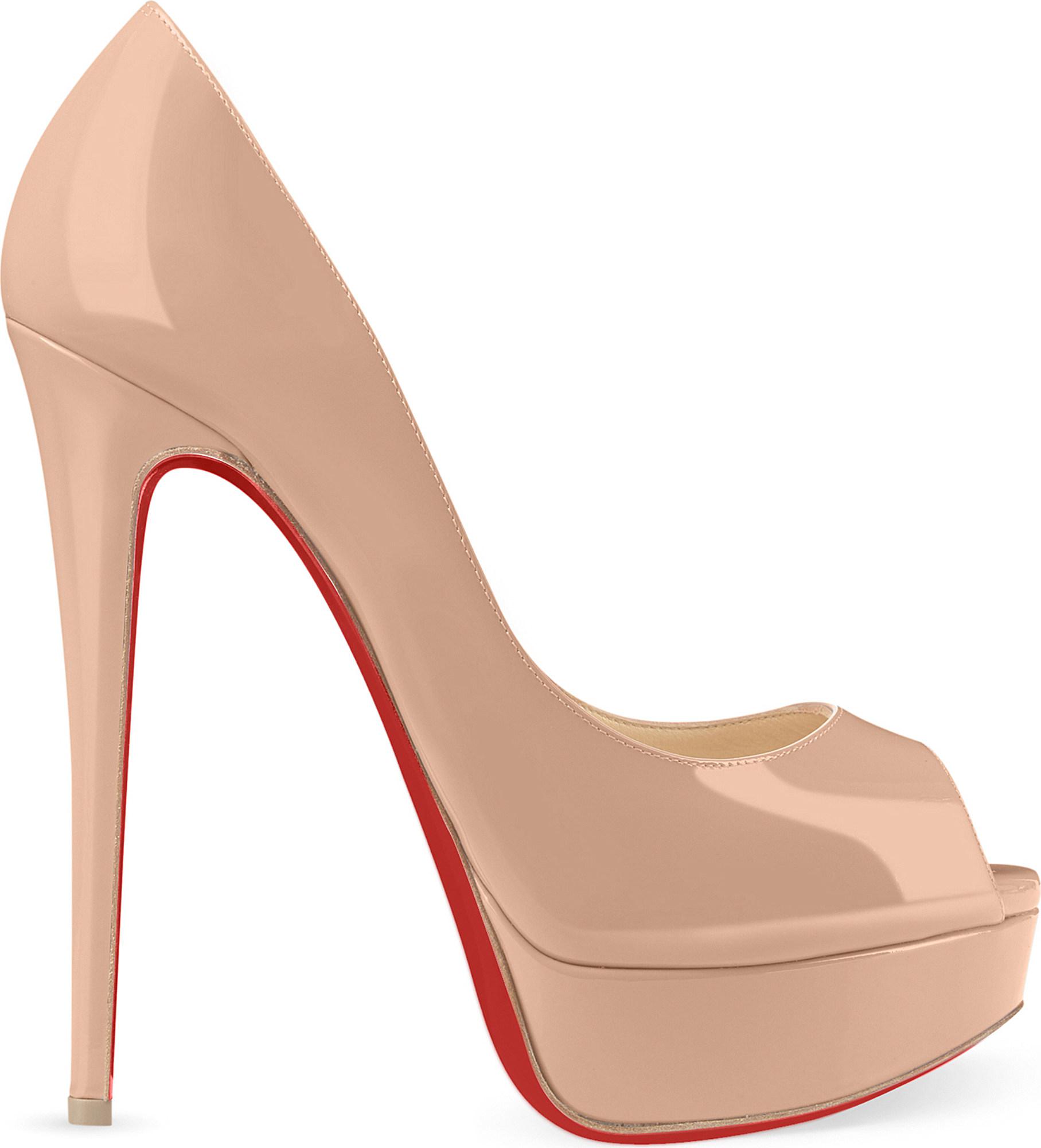 Christian Louboutin Lady Peep 150 Patent Calf in Natural Lyst UK