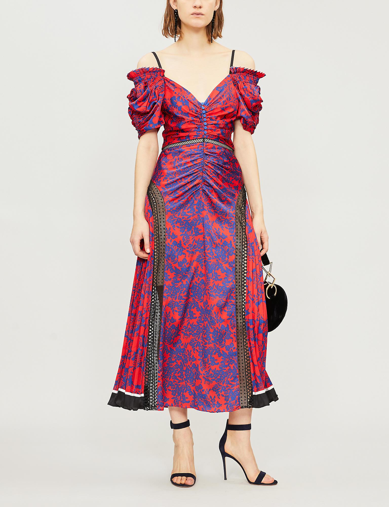 Self portrait cold shoulder floral dress cheap