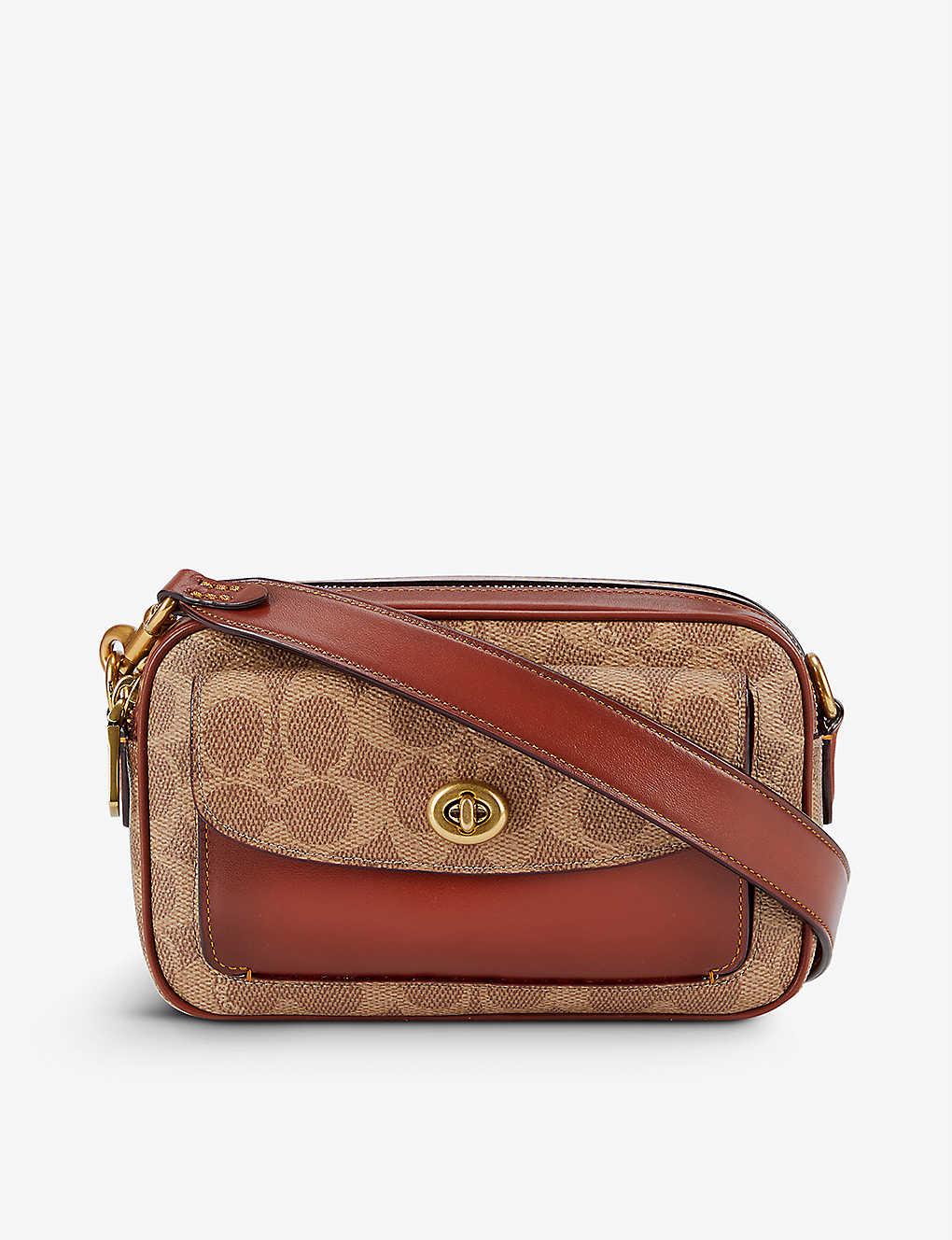 COACH Womens B4/tan Rust Willow Coated Canvas And Leather Crossbody