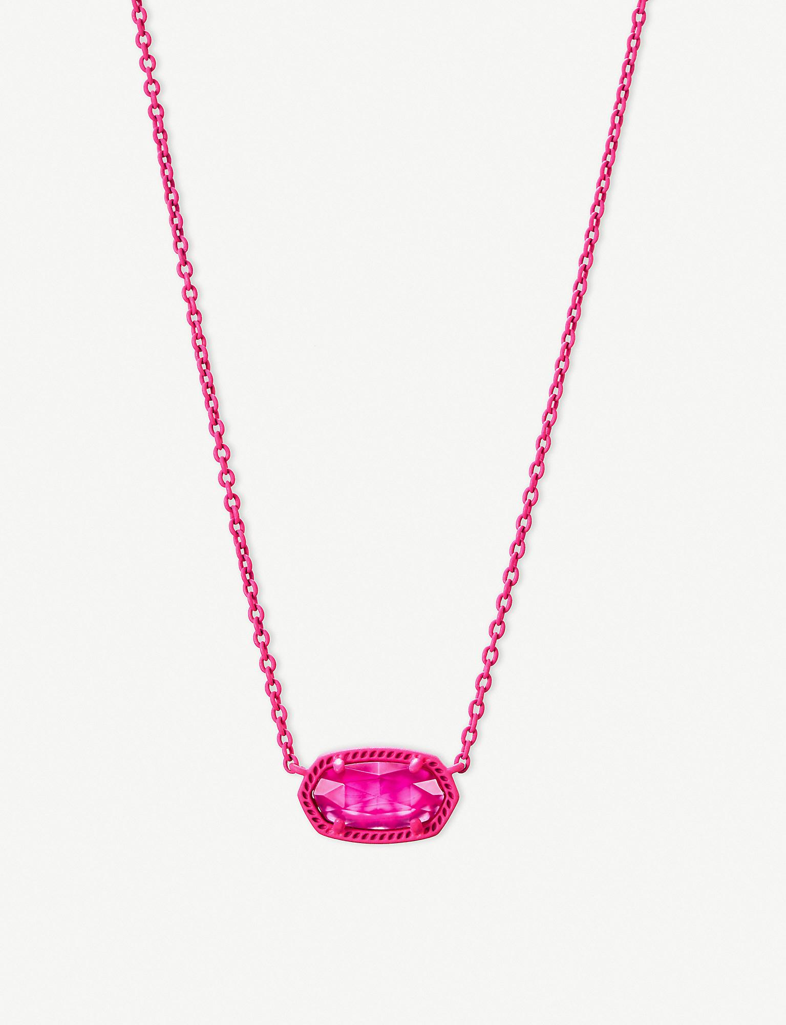 Kendra Scott Elisa Matte Pink Agate Pendant Necklace Lyst
