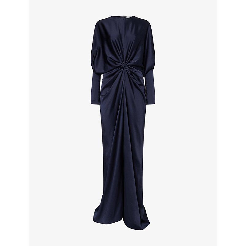 パーティードレス Stella Mccartney Long Sleeve Deep V-Neck Gown Deep V-neck satin maxi dress in green - Stella Mc Cartney