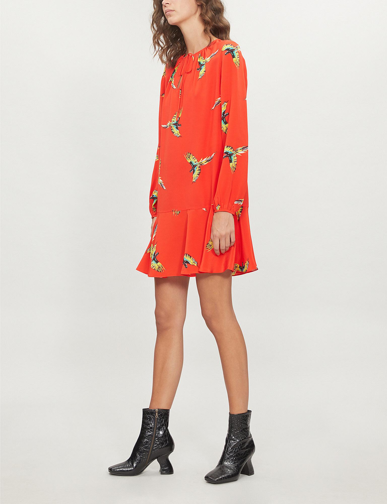 dvf bird dress
