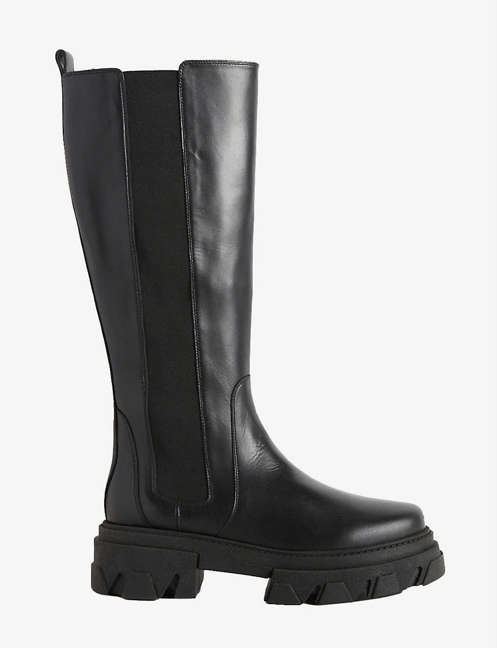 Claudie Pierlot Victoria Tall Leather Chelsea Boots in Black | Lyst