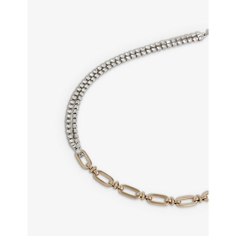 Justine Clenquet Jamie Asymmetrical Palladium And 24ct Yellow Gold-plated  Brass Choker Necklace in Metallic | Lyst