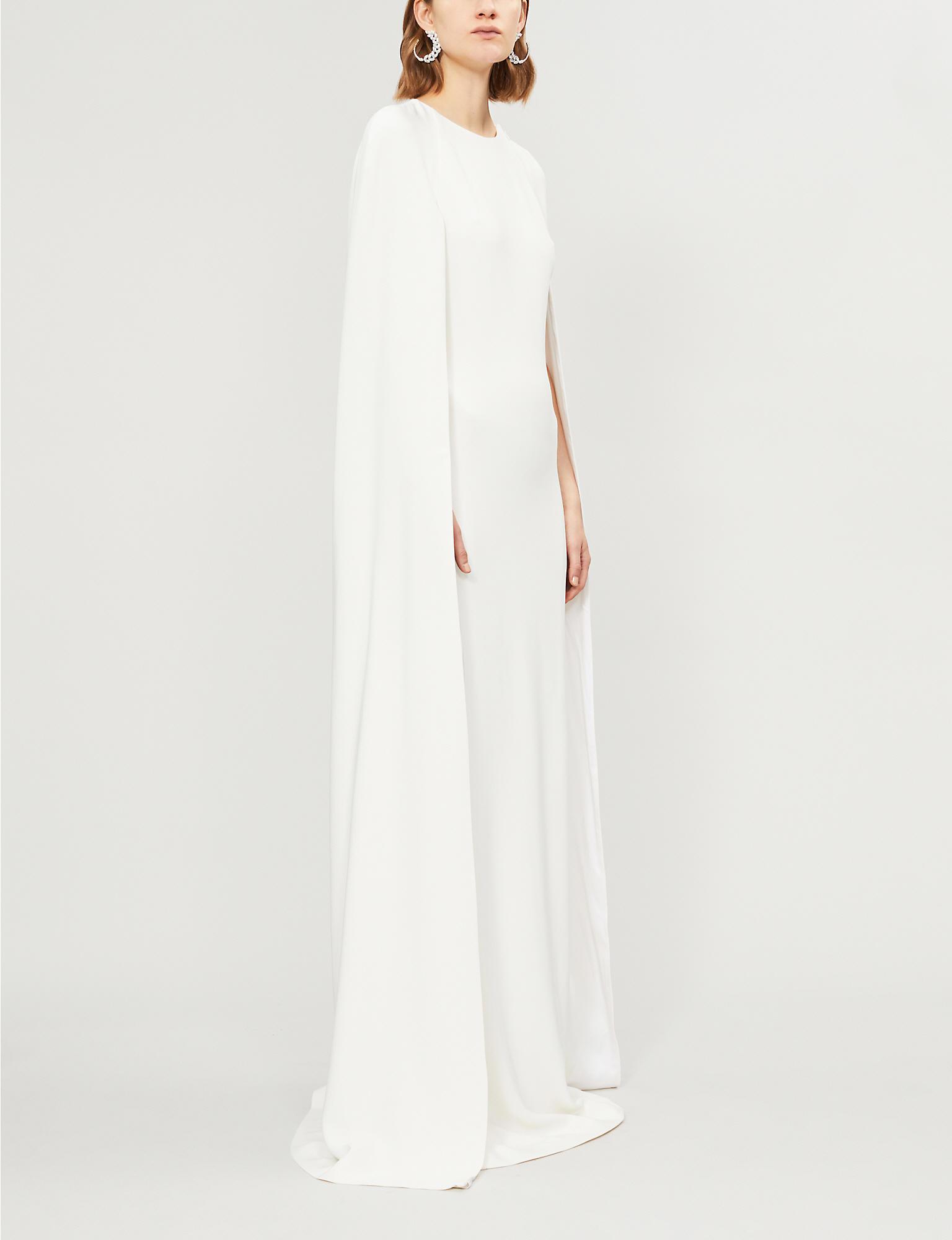 Stella McCartney Violet Crepe Cape Gown in White | Lyst
