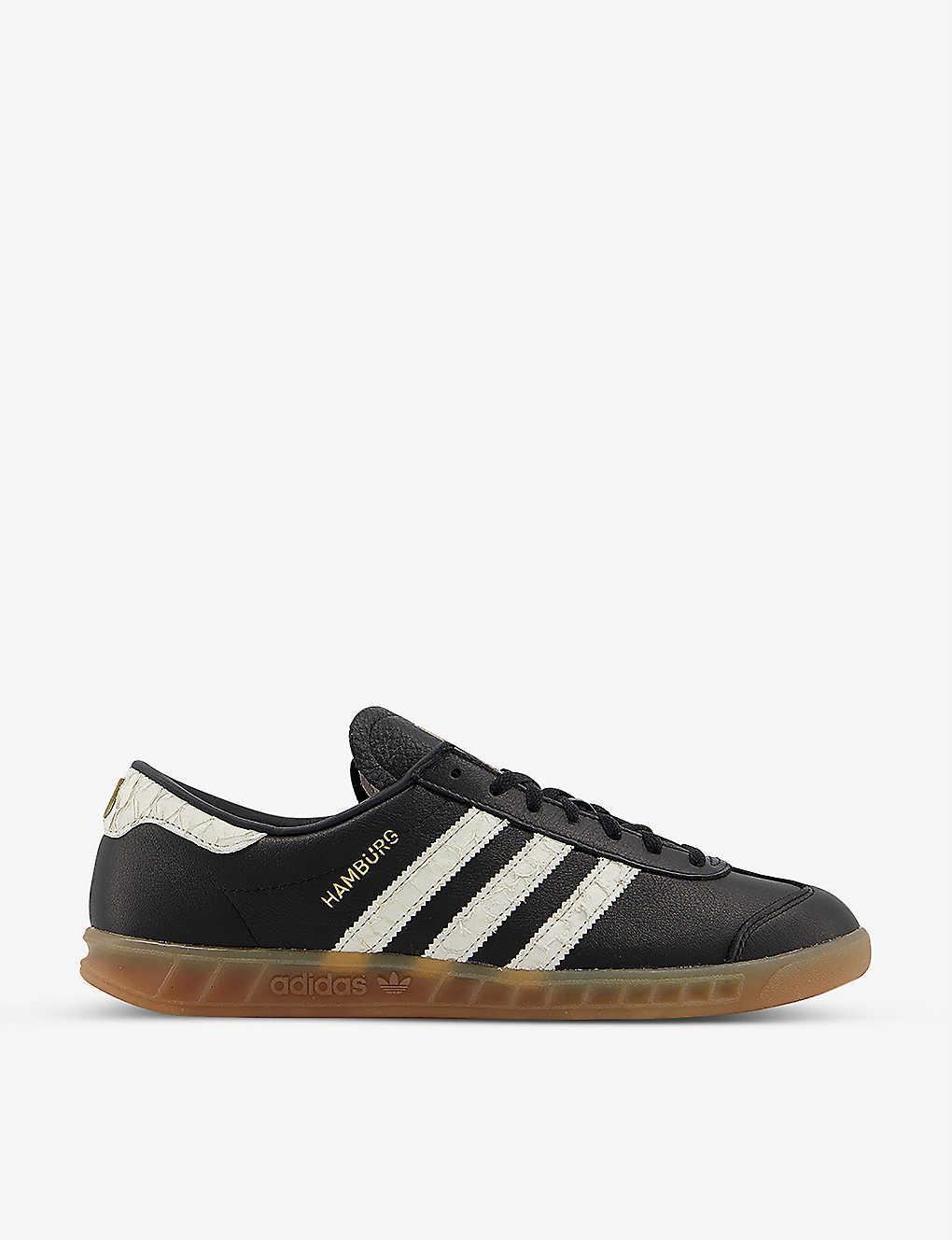 adidas Leather Hamburg Trainers in Black for Men | Lyst