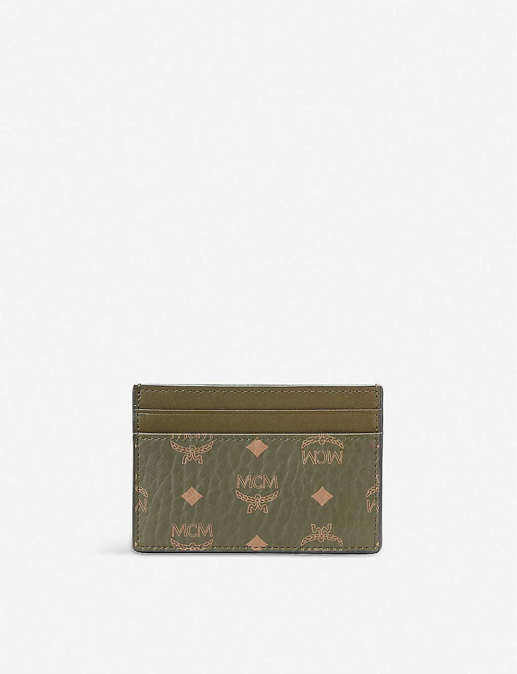 MCM Coated Canvas Card Holder in Green for Men | Lyst